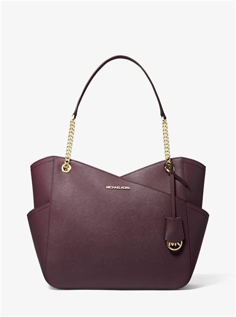 michael kors jet set leather shoulder bag|Michael Kors jet set saffiano.